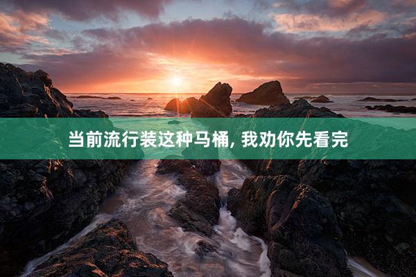 当前流行装这种马桶, 我劝你先看完